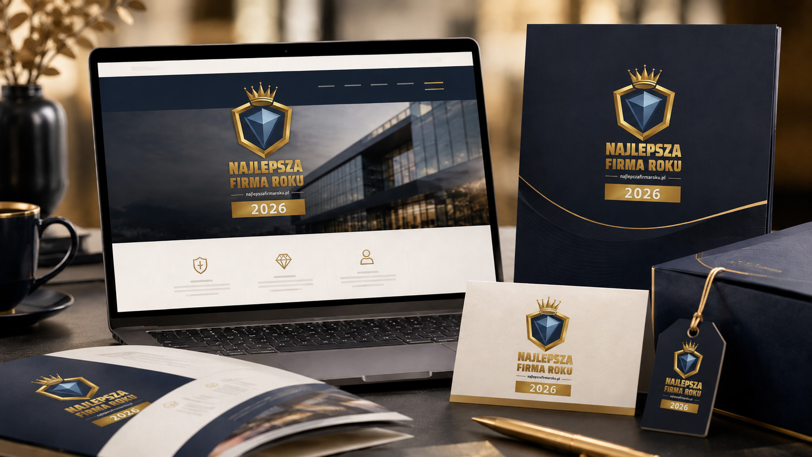 Godło Najlepsza Firma Roku na materiałach laureata