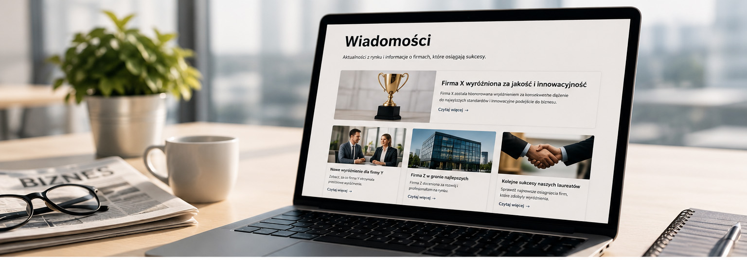 Sekcja Wiadomości programu Najlepsza Firma Roku