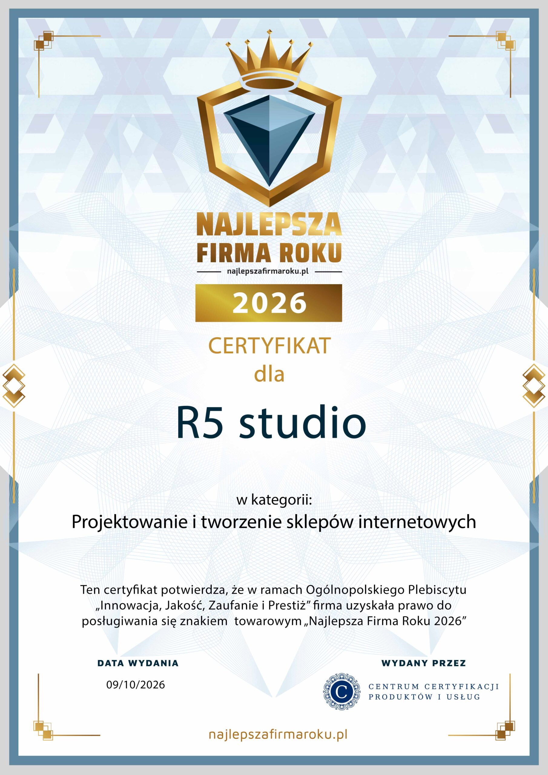 Certyfikat — R5Studio